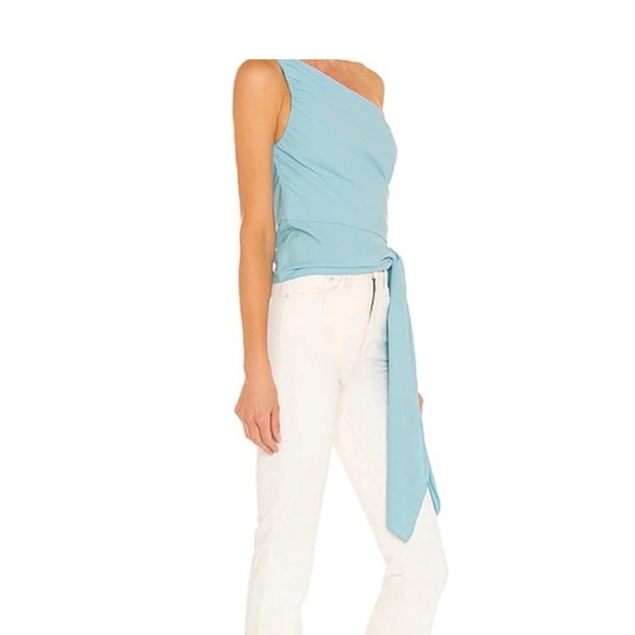 Amanda Uprichard Sleeveless Bexley Top in Ice Blue - Picture 2 of 6